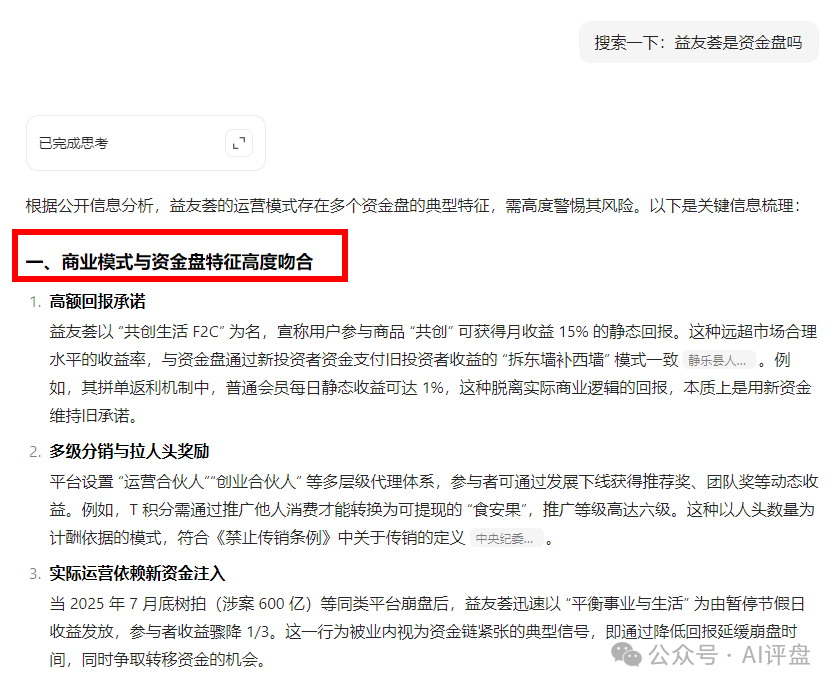 AI评盘【益友荟 】共创生活是资金盘吗？